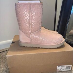 Pink snow leopard Uggs